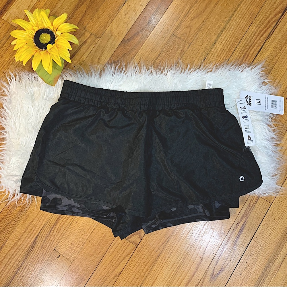 ❤️ Woman’s an’s Large RBX athletic shorts black black gray camo new with tag